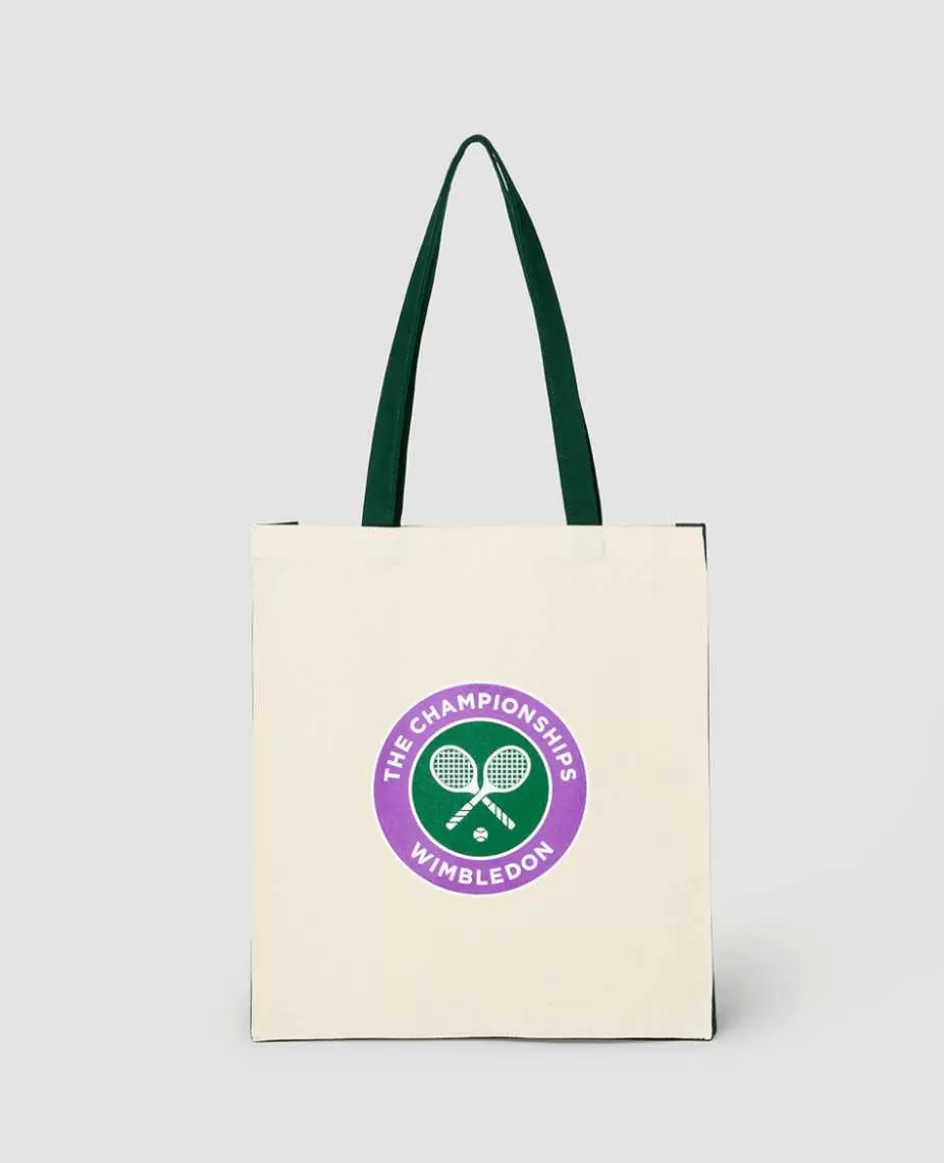 Wimbledon Championships Logo Shopper Tote - Natural With Green Gussets
