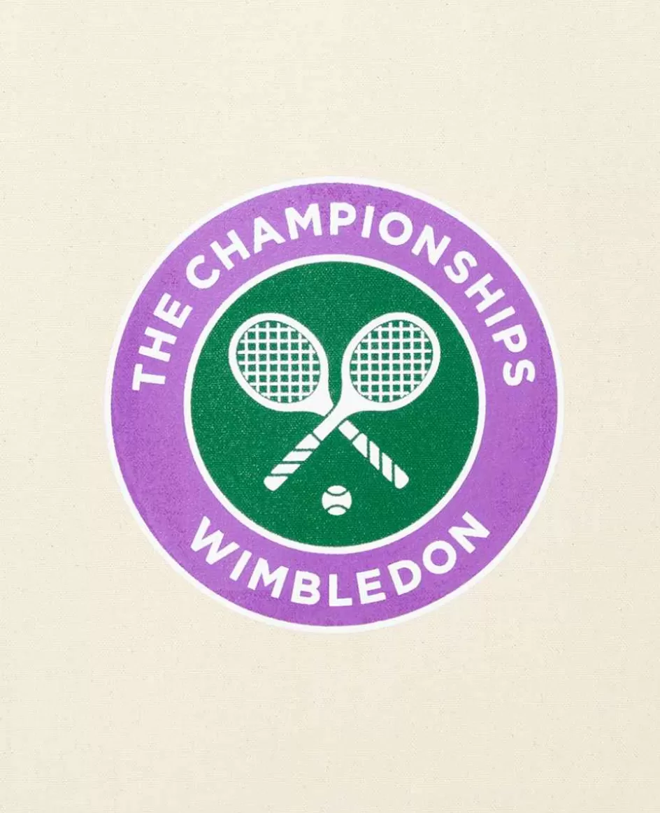 Wimbledon Championships Logo Shopper Tote - Natural With Green Gussets