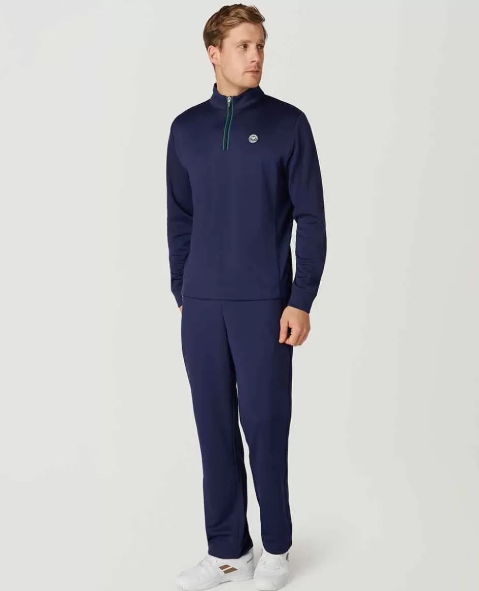 Wimbledon Mens Core Performance 1/4 Zip Training Top - Navy