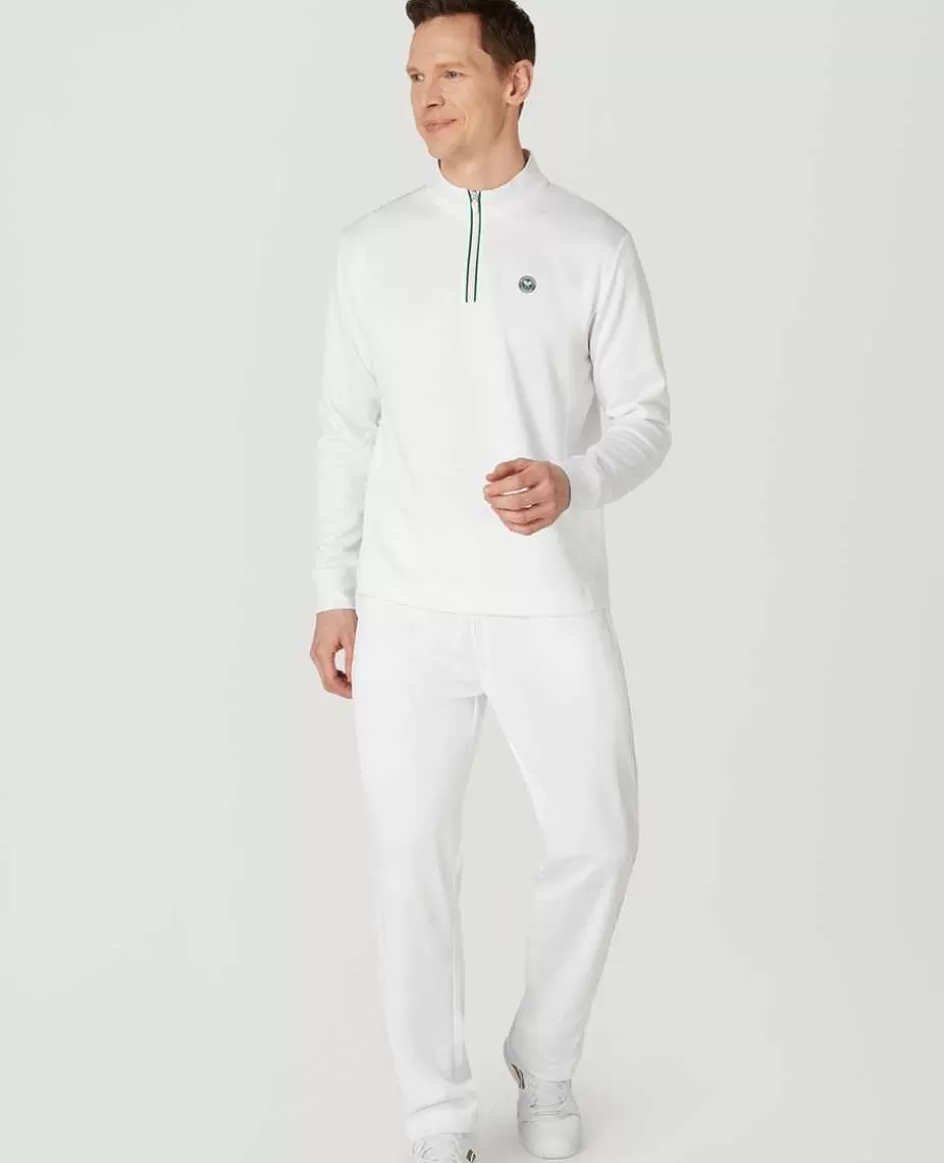 Wimbledon Mens Core Performance 1/4 Zip Training Top - White