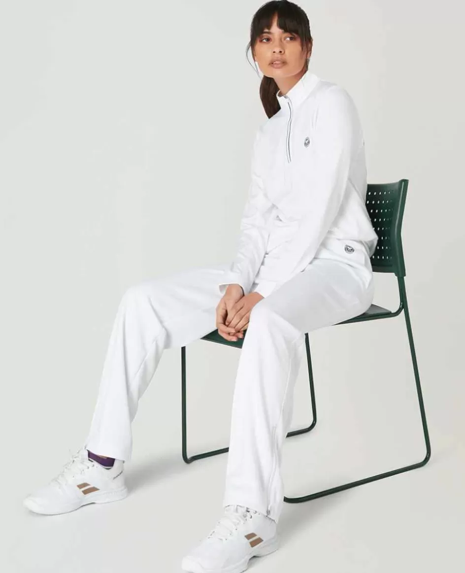 Wimbledon Womens Core Performace 1/4 Zip Training Top - White