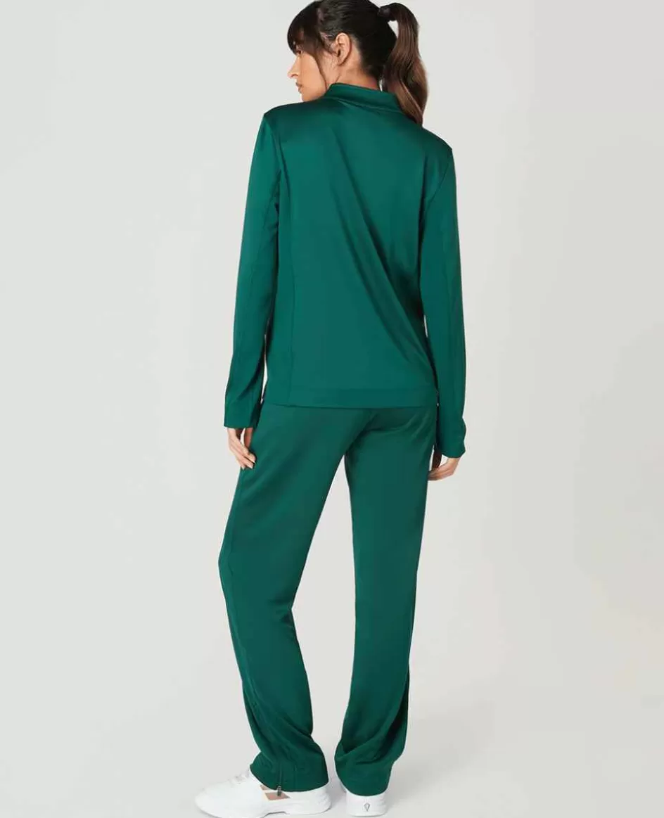 Wimbledon Womens Core Performance 1/4 Zip Training Top - Green